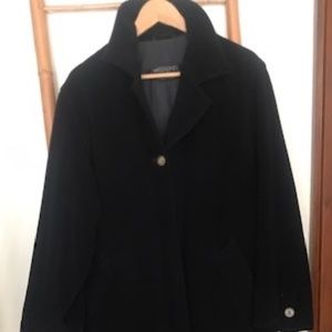 Max Mara 100% wool long coat (48") Navy, soft wool